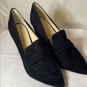 Nine West Women's Black Suede Block Heel (3 inch) Loafers Size 8